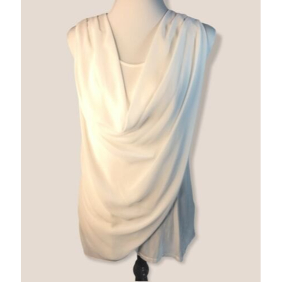 Laundry Sz M White Rayon Blouse Size M sleeveless lined - Picture 1 of 5
